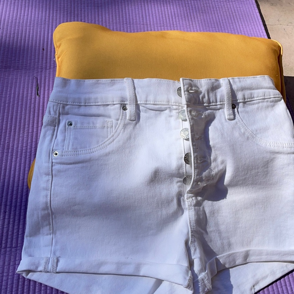 White jean shorts